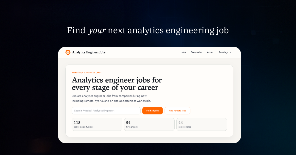 Analytics Engineer Jobs