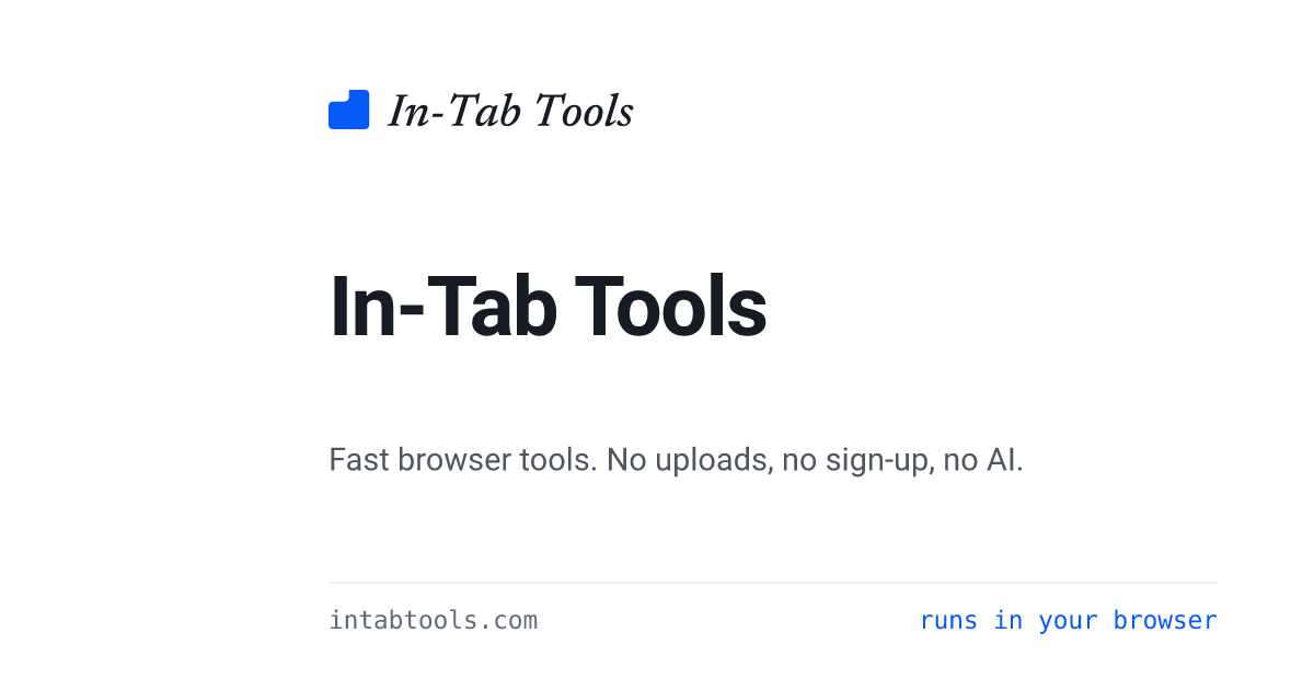 In-Tab Tools