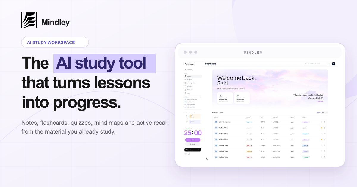 Mindley AI Study Tool