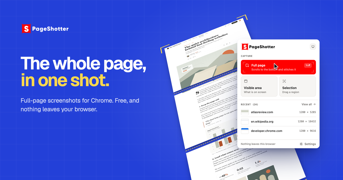 Full Page Screenshot Extension for Chrome