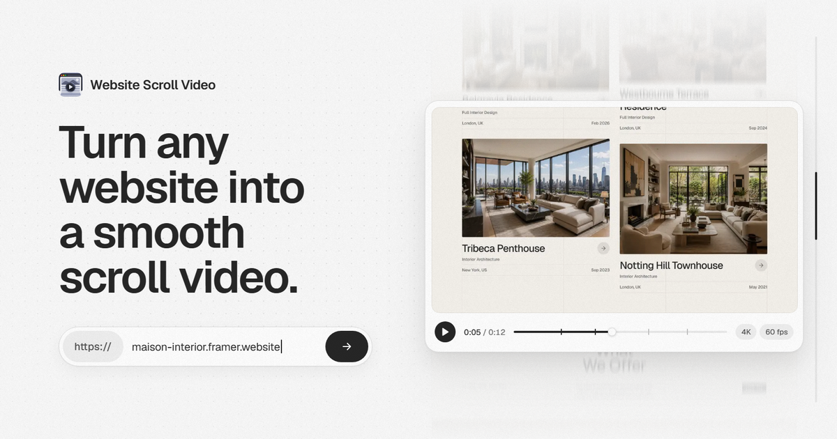 Website Scroll Video